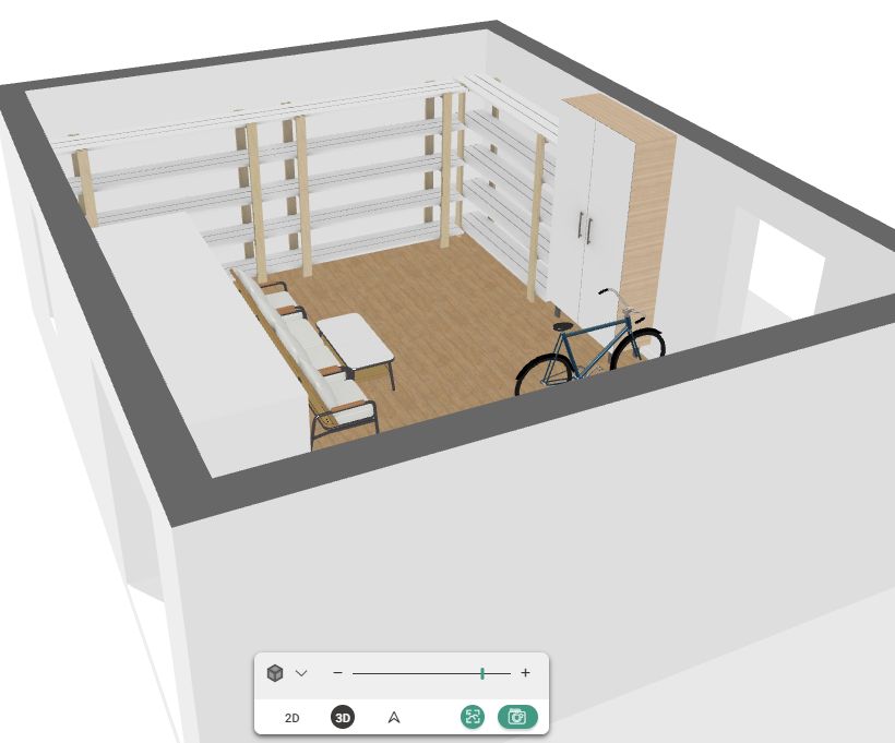 réalisation vue 3D etageres garage par L"EFFET B.
