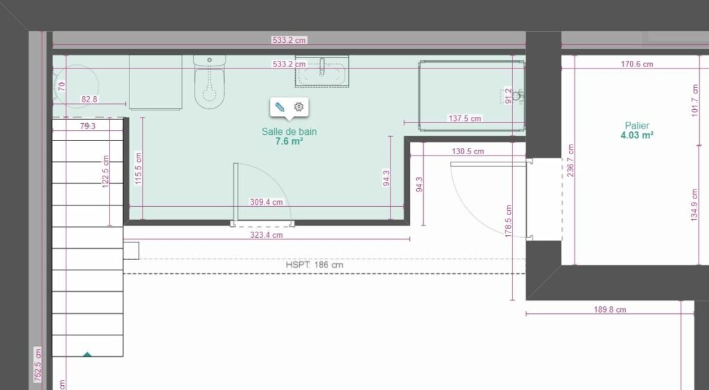 réalisation place 2D Appartement et SDB par L'EFFET B.